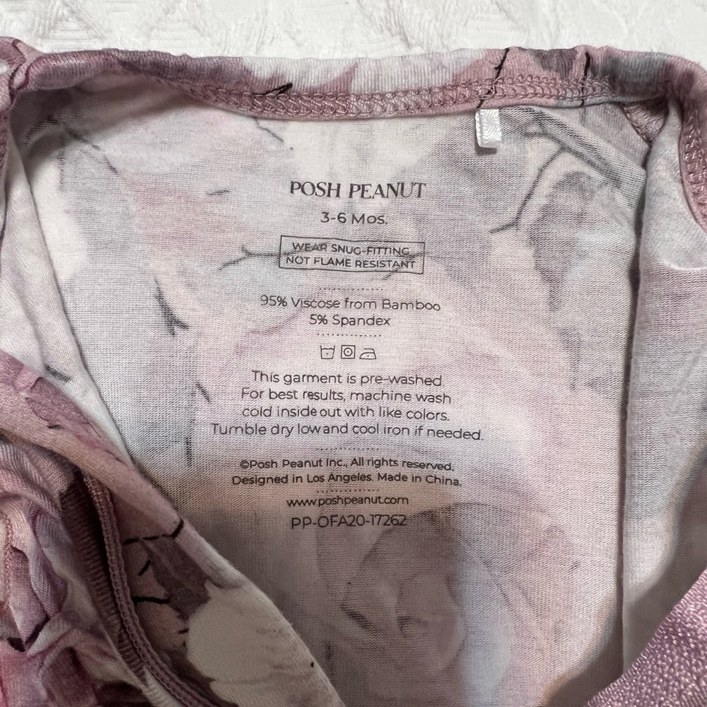 Posh Peanut zipper sleeper in dusty floral
